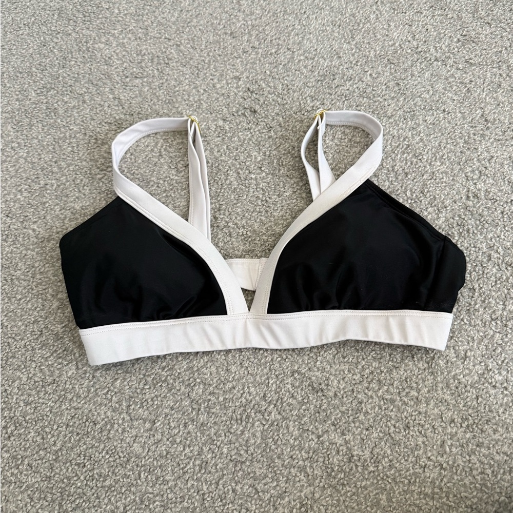 Shade & Shore Black and White Triangle bikini top